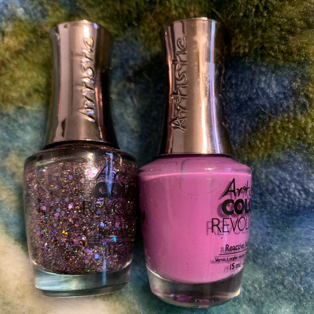 Artistic Nail Polish Duo - Purple and Glitter